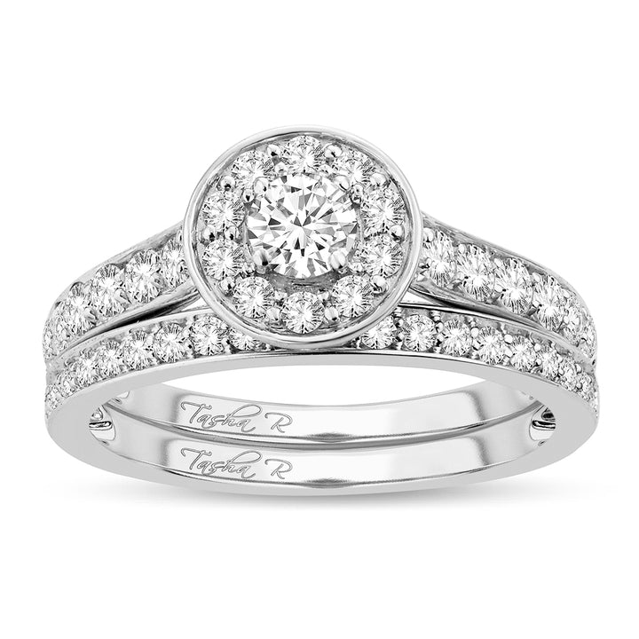 Brilliant 14k White Gold 1CT Lab Diamond Engagement Ring