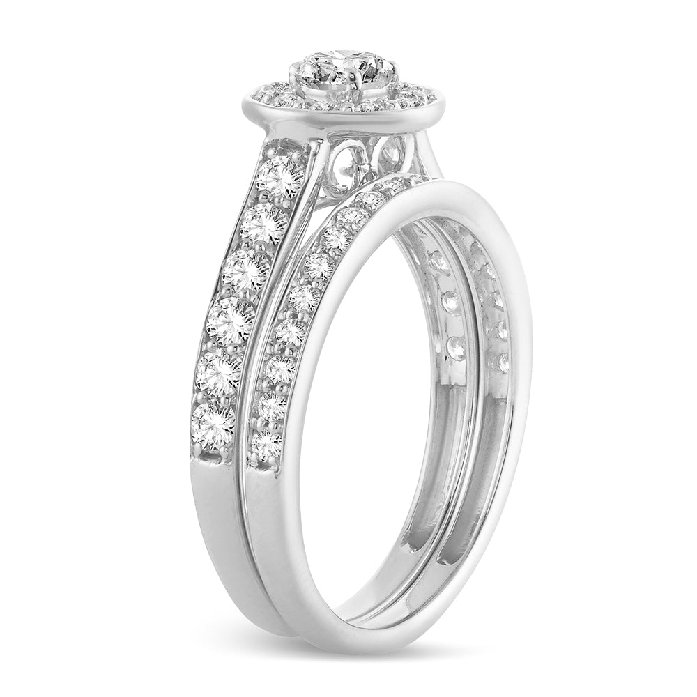 Brilliant 14k White Gold 1CT Lab Diamond Engagement Ring