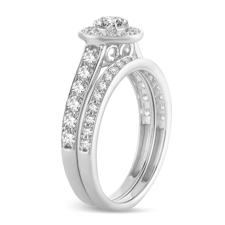 Brilliant 14k White Gold 1CT Lab Diamond Engagement Ring