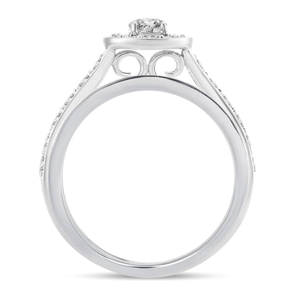 Brilliant 14k White Gold 1CT Lab Diamond Engagement Ring