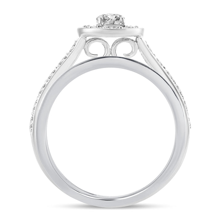 Brilliant 14k White Gold 1CT Lab Diamond Engagement Ring