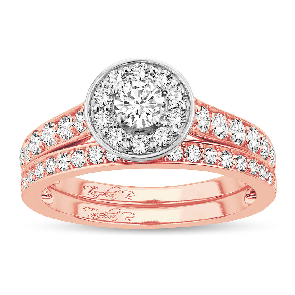 Romantic 14k Rose Gold Lab Diamond Engagement Ring (1.00 CT)