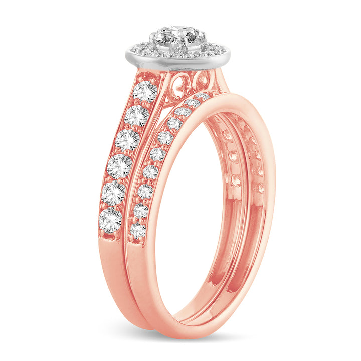 Romantic 14k Rose Gold Lab Diamond Engagement Ring (1.00 CT)