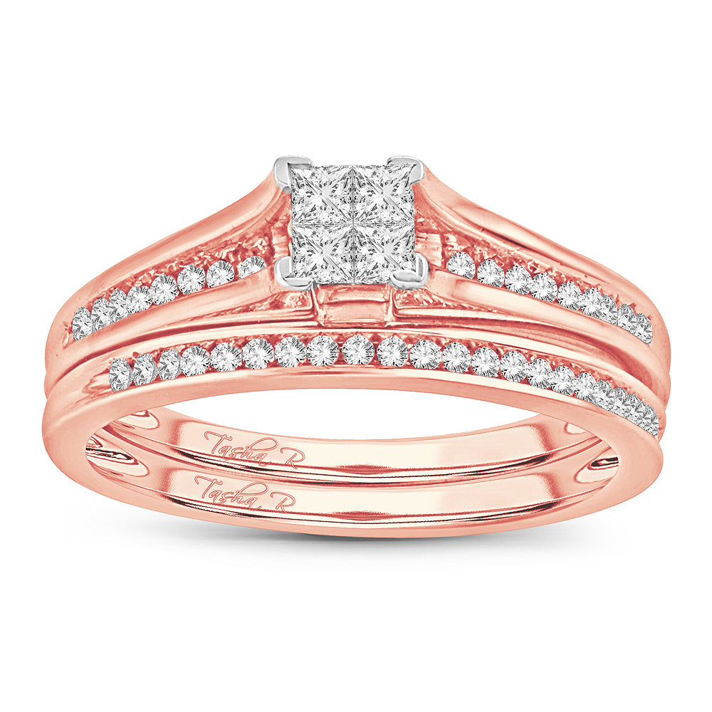Romantic 10k Rose Gold Lab Diamond Bridal Ring (0.33CT)