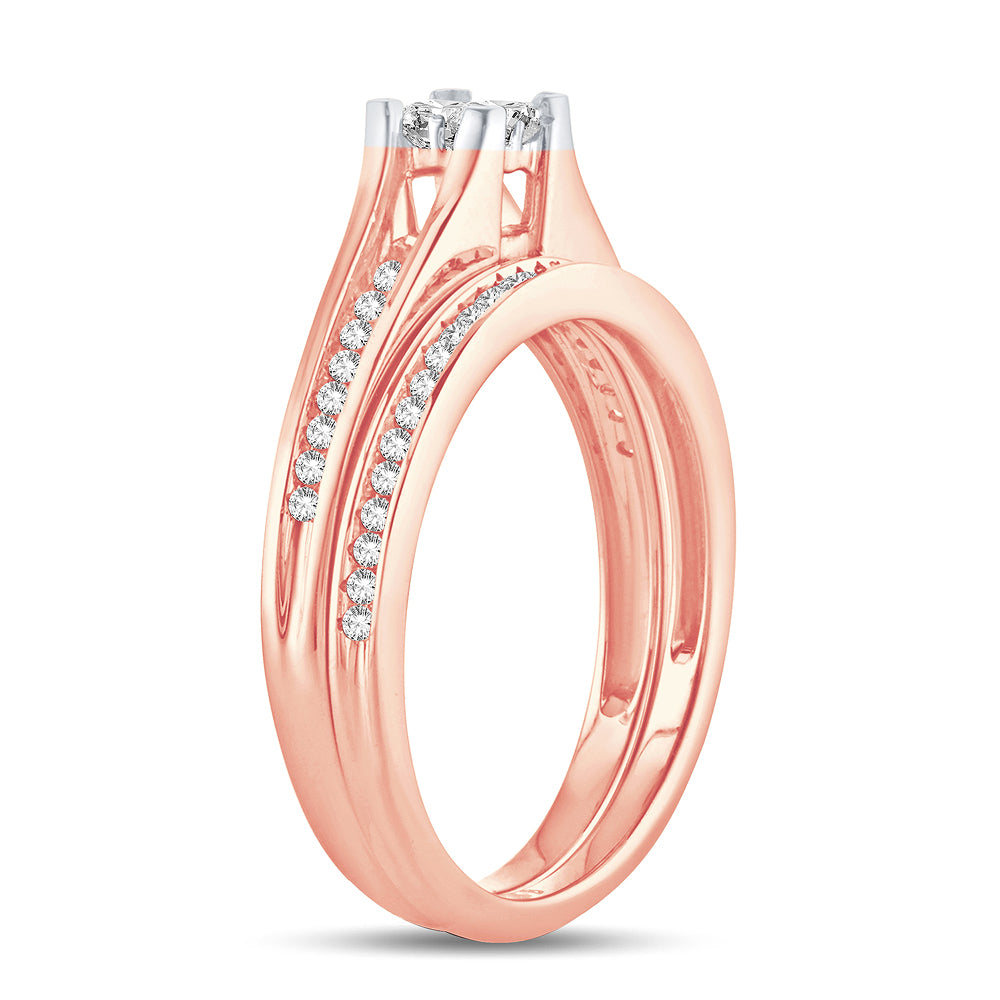 Romantic 10k Rose Gold Lab Diamond Bridal Ring (0.33CT)