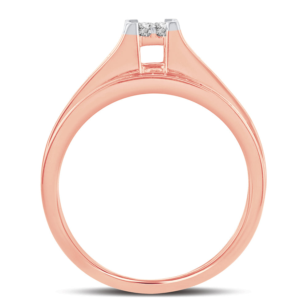 Romantic 10k Rose Gold Lab Diamond Bridal Ring (0.33CT)