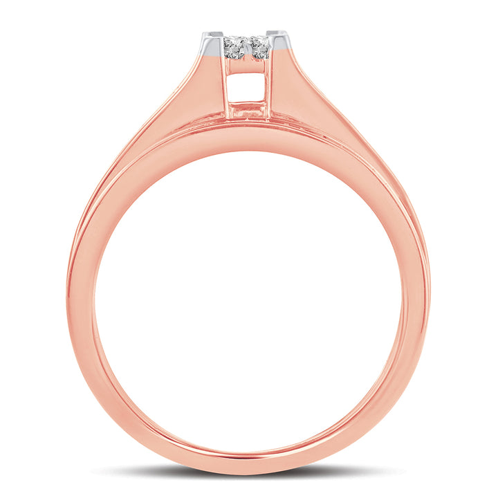 Romantic 10k Rose Gold Lab Diamond Bridal Ring (0.33CT)