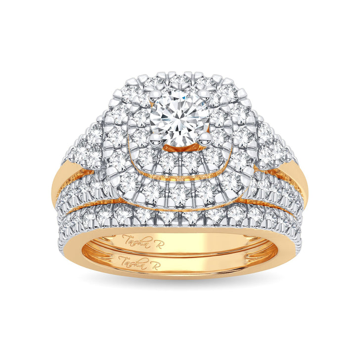Sparkling 14K Yellow Gold 1.90CT Lab Diamond Ring
