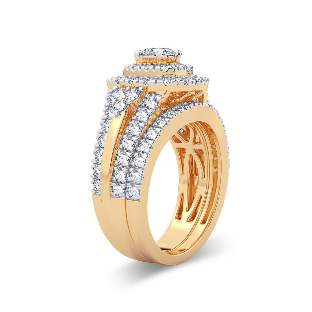 Sparkling 14K Yellow Gold 1.90CT Lab Diamond Ring