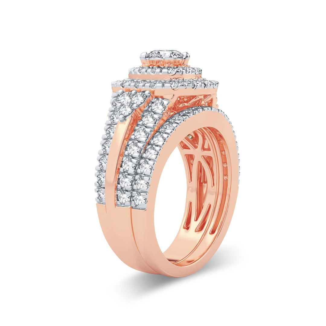 14k Rose Gold Lab Diamond Bridal Ring (1.90CT)