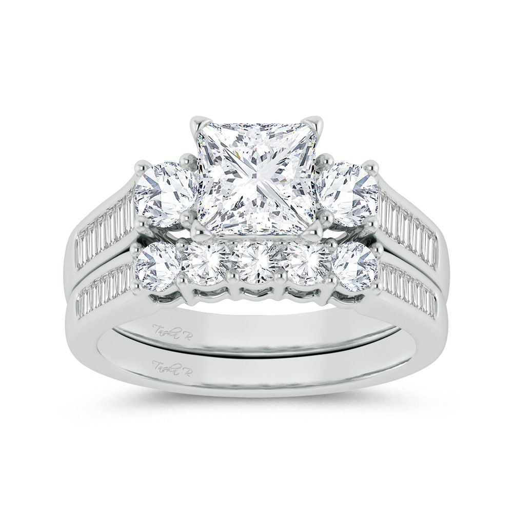 14k White Gold 2.12ct Lab Diamond Bridal Ring