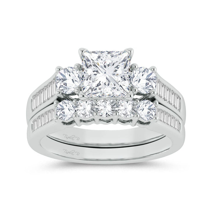 14k White Gold 2.12ct Lab Diamond Bridal Ring