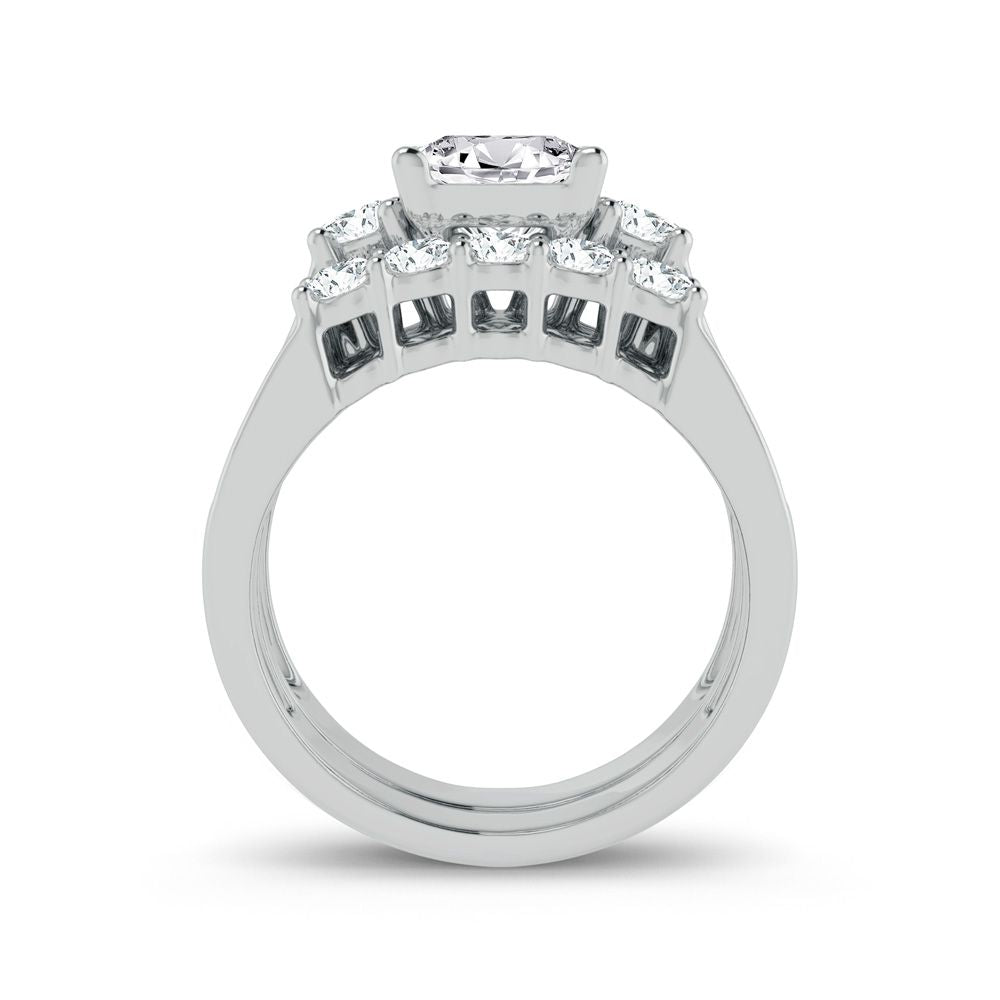 14k White Gold 2.12ct Lab Diamond Bridal Ring