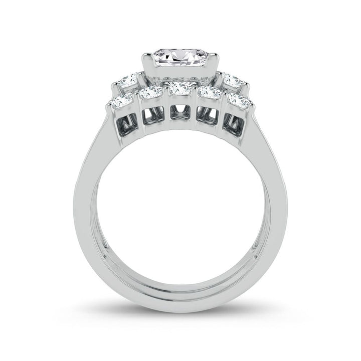 14k White Gold 2.12ct Lab Diamond Bridal Ring