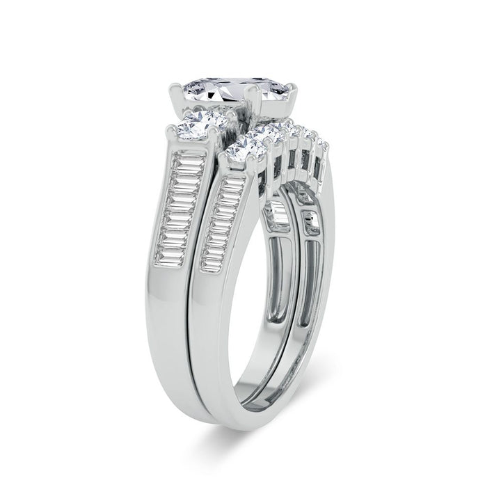 14k White Gold 2.12ct Lab Diamond Bridal Ring