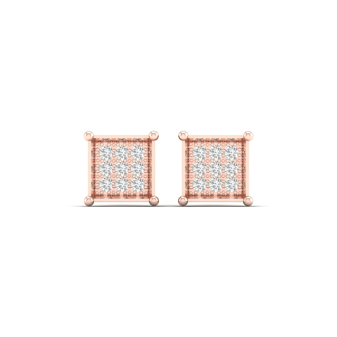 Romantic Rose Gold Lab Diamond Stud Earrings - 0.05CT Sparkle