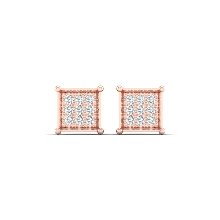 Romantic Rose Gold Lab Diamond Stud Earrings - 0.05CT Sparkle