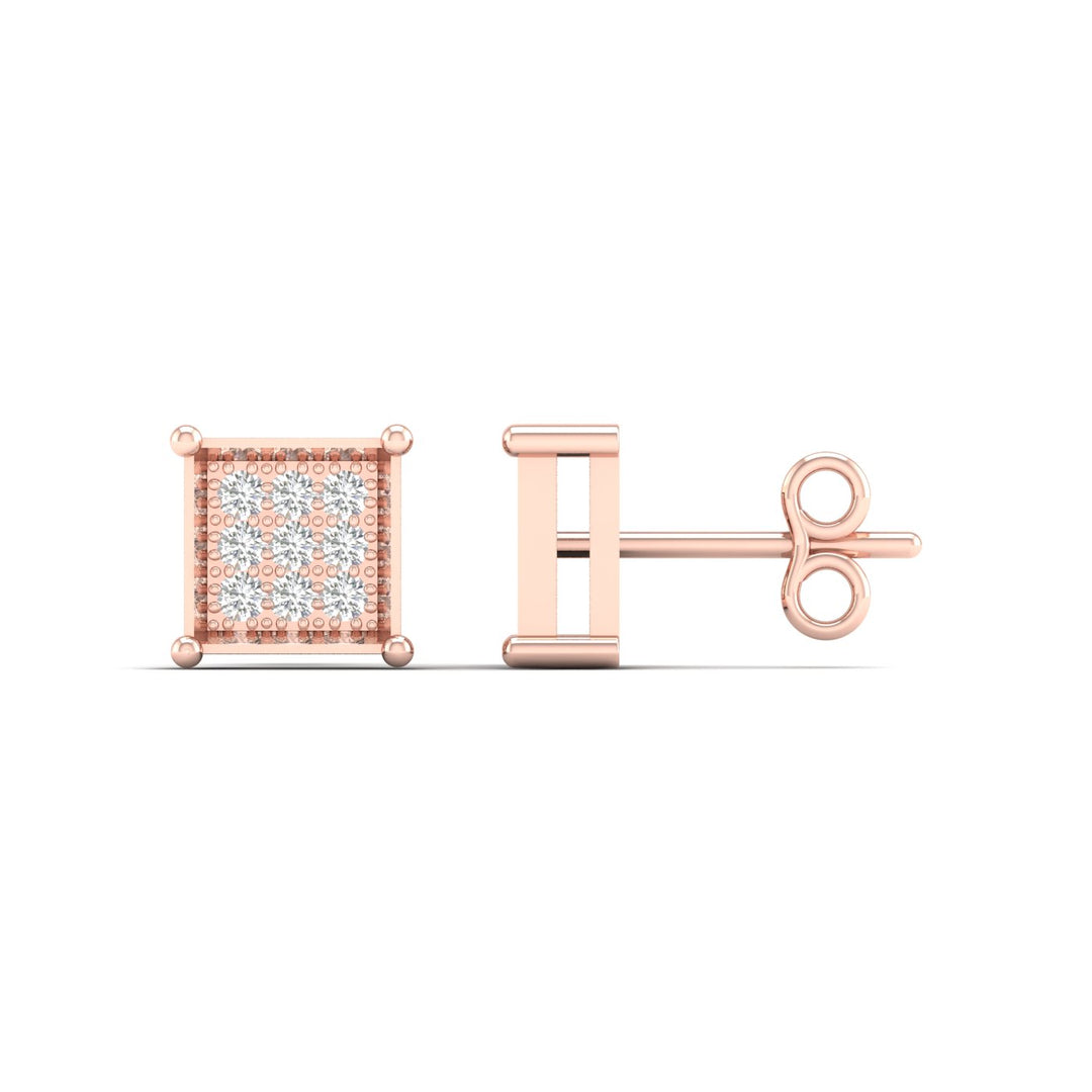 Romantic Rose Gold Lab Diamond Stud Earrings - 0.05CT Sparkle
