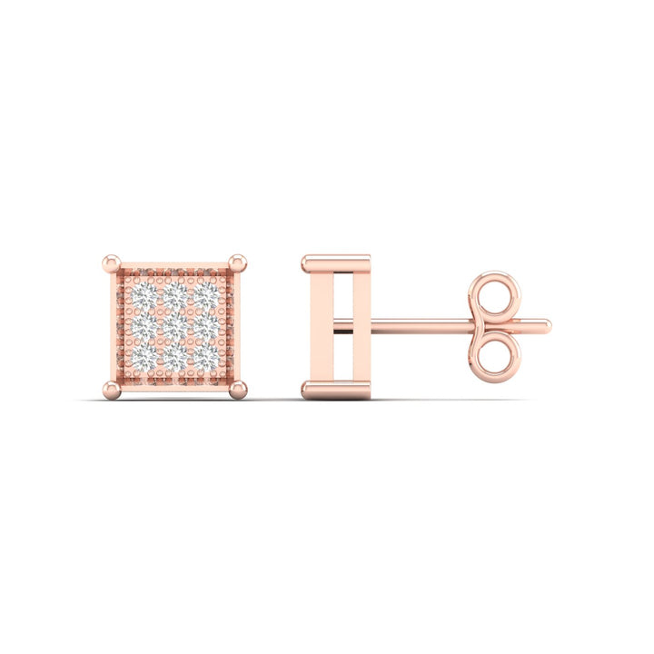 Romantic Rose Gold Lab Diamond Stud Earrings - 0.05CT Sparkle