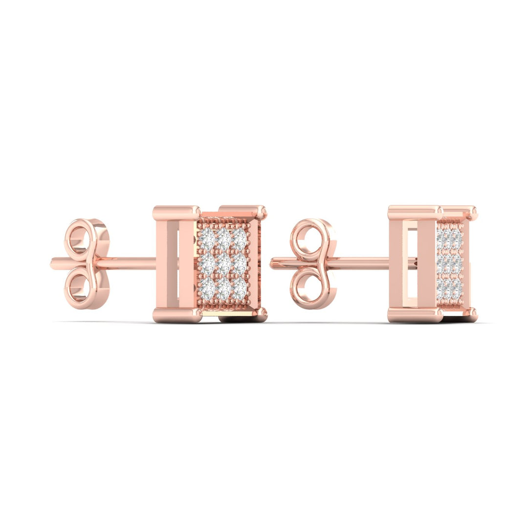 Romantic Rose Gold Lab Diamond Stud Earrings - 0.05CT Sparkle