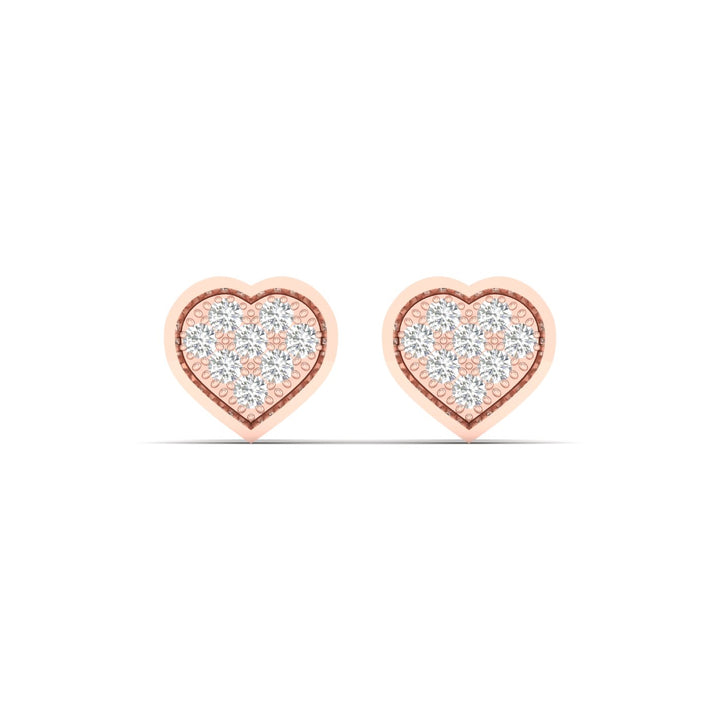 Delicate 10k Rose Gold 0.05CT Lab Diamond Stud Earrings