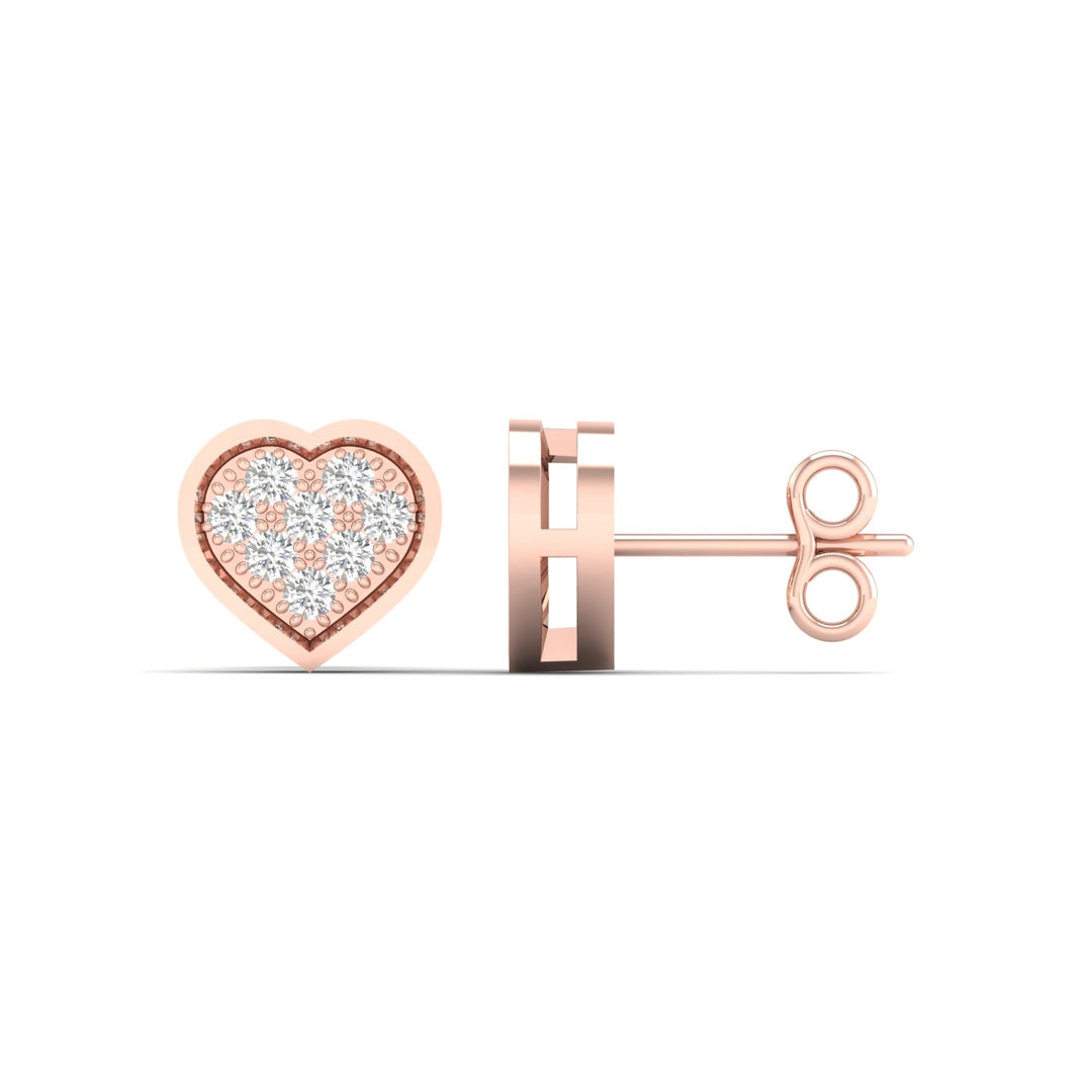 Delicate 10k Rose Gold 0.05CT Lab Diamond Stud Earrings