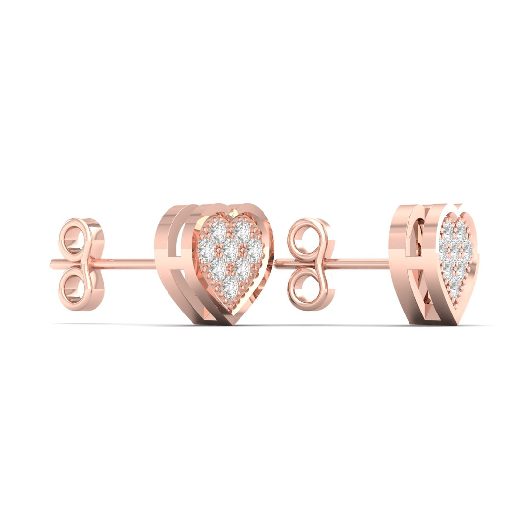 Delicate 10k Rose Gold 0.05CT Lab Diamond Stud Earrings