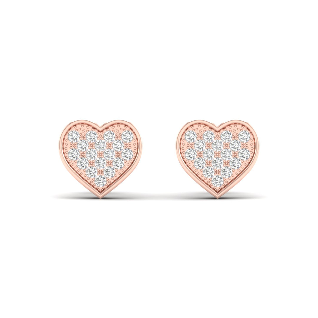 Romantic 10k Rose Gold Lab Diamond Stud Earrings 0.1CT