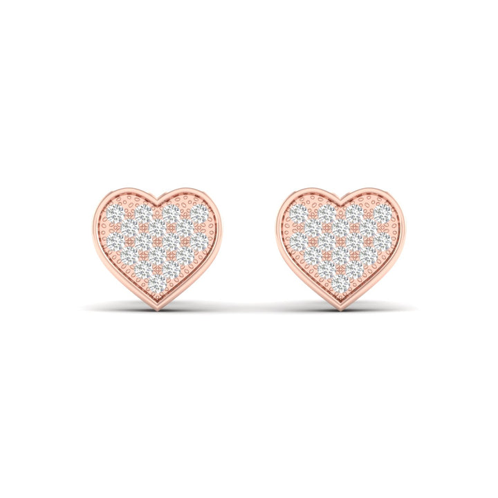Romantic 10k Rose Gold Lab Diamond Stud Earrings 0.1CT