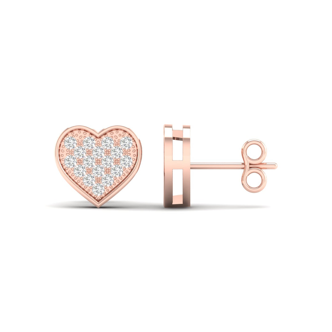 Romantic 10k Rose Gold Lab Diamond Stud Earrings 0.1CT