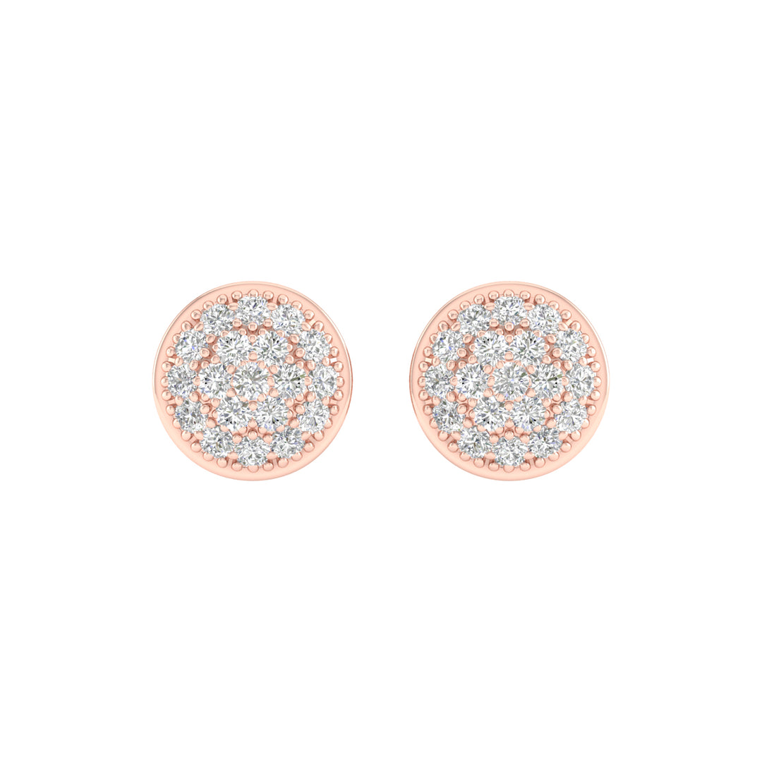 Romantic 10k Rose Gold Lab Diamond Stud Earrings