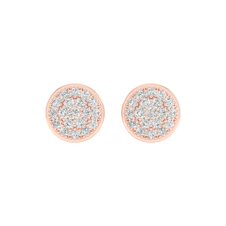 Romantic 10k Rose Gold Lab Diamond Stud Earrings