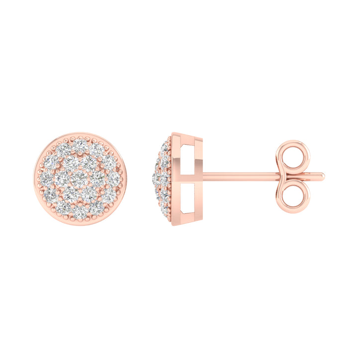 Romantic 10k Rose Gold Lab Diamond Stud Earrings