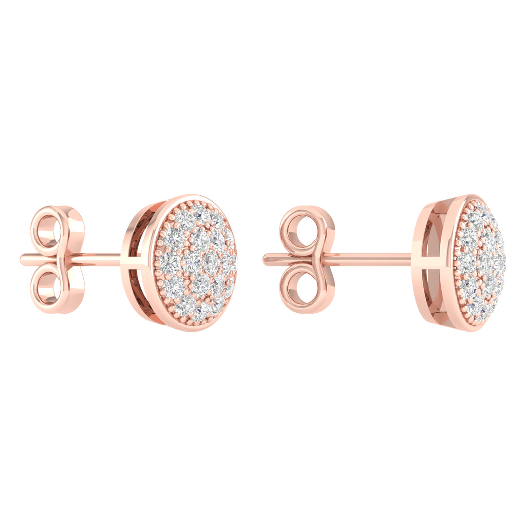 Romantic 10k Rose Gold Lab Diamond Stud Earrings