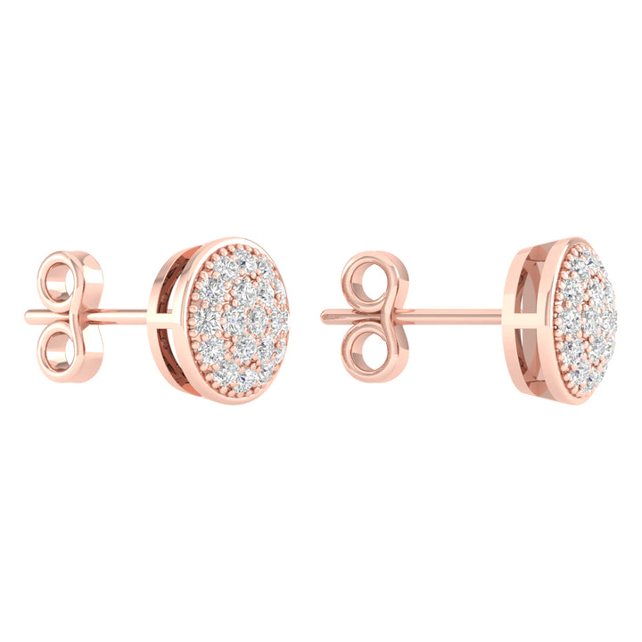 Romantic 10k Rose Gold Lab Diamond Stud Earrings