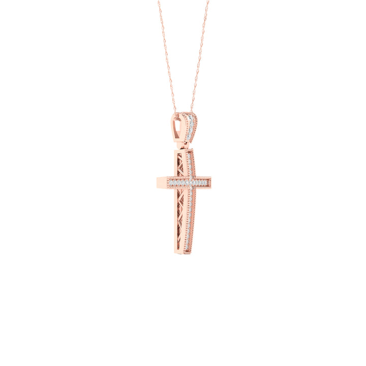 Romantic 10k Rose Gold Lab Diamond Pendant Necklace