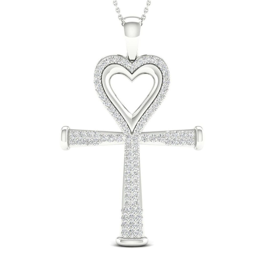 10K White Gold 0.20CT Diamond Pendant