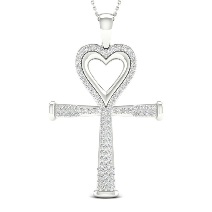 Luminous 10k White Gold Lab Diamond Pendant Necklace