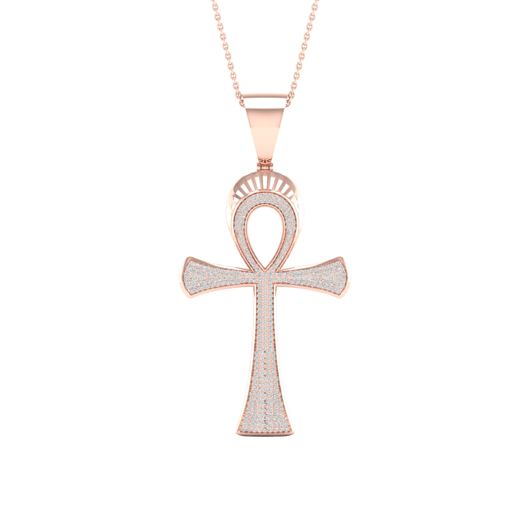 Romantic Rose Gold 0.70CT Lab Diamond Pendant Necklace