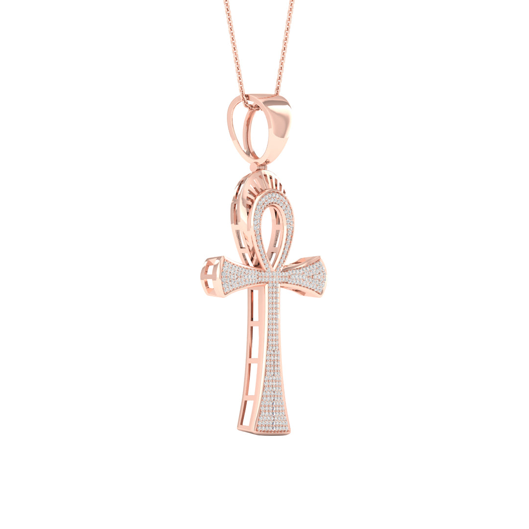 Romantic Rose Gold 0.70CT Lab Diamond Pendant Necklace