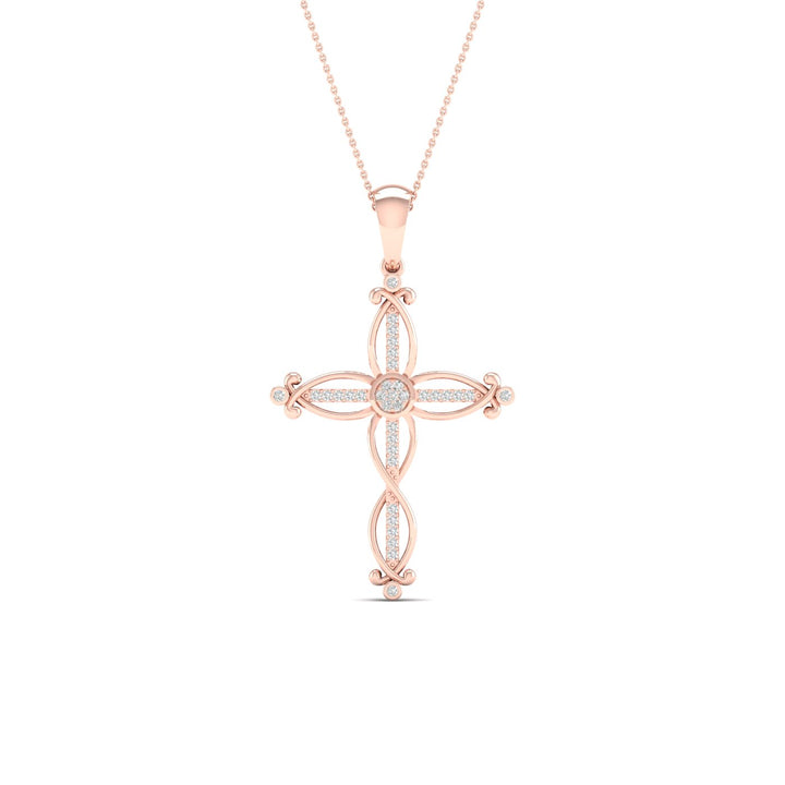 10K Rose Gold 0.10CT Diamond Pendant