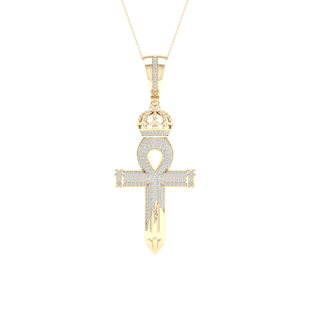 Luminous 10k Yellow Gold 0.50CT Diamond Religious Pendant