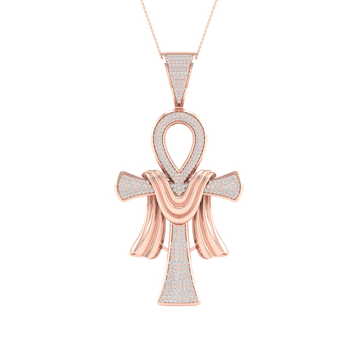 10K Rose Gold 0.80CT Diamond Pendant