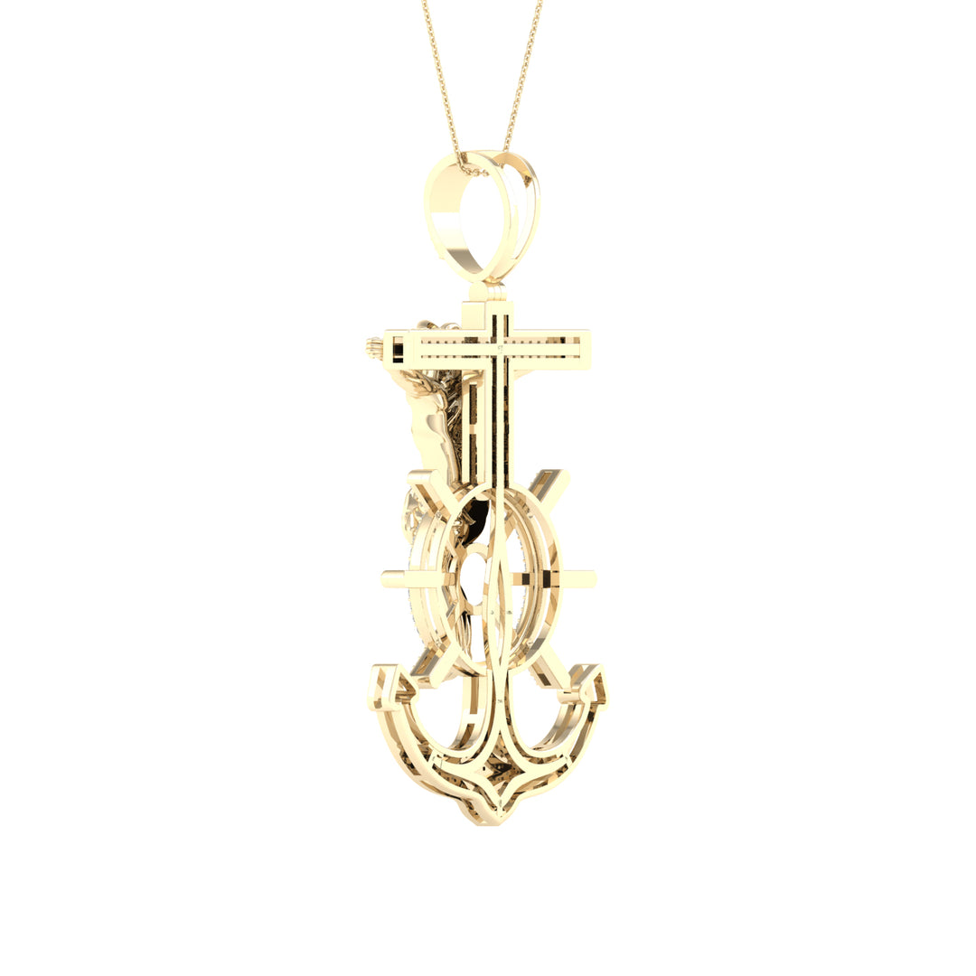 10k Yellow Gold Lab Diamond Religious Pendant - Spiritual Brilliance