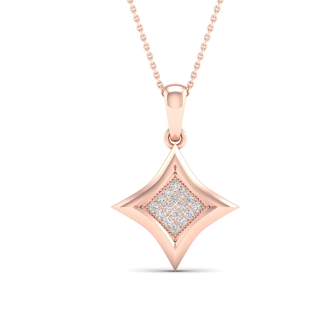 Delicate 10k Rose Gold 0.05CT Lab Diamond Pendant