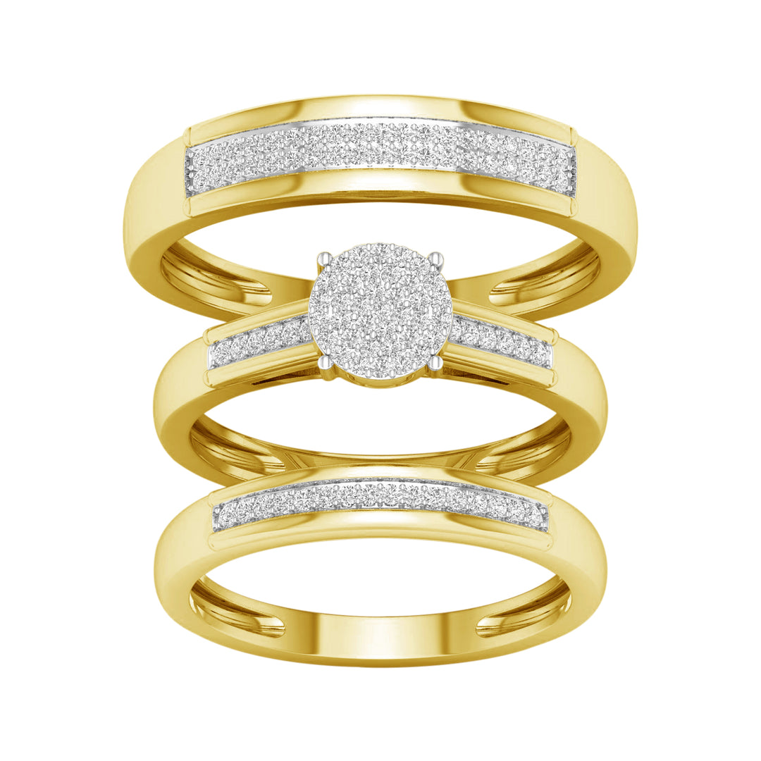 10k Yellow Gold Lab Diamond Trio Set - Timeless Elegance