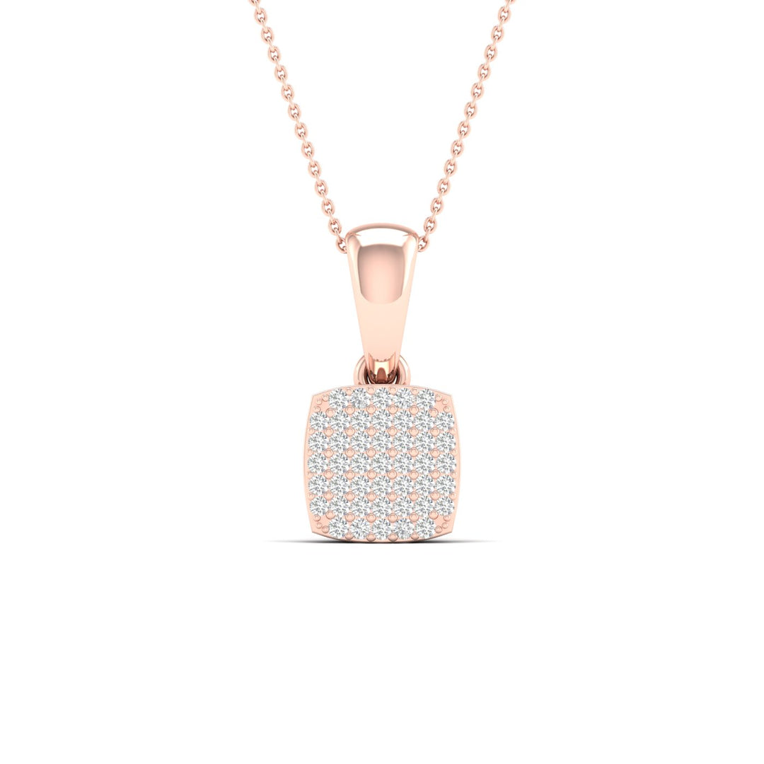 Delicate 10k Rose Gold 0.12CT Lab Diamond Pendant