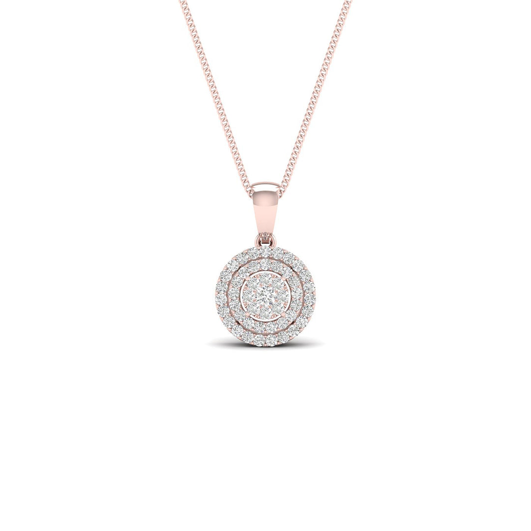 Delicate 10k Rose Gold 0.13CT Lab Diamond Pendant