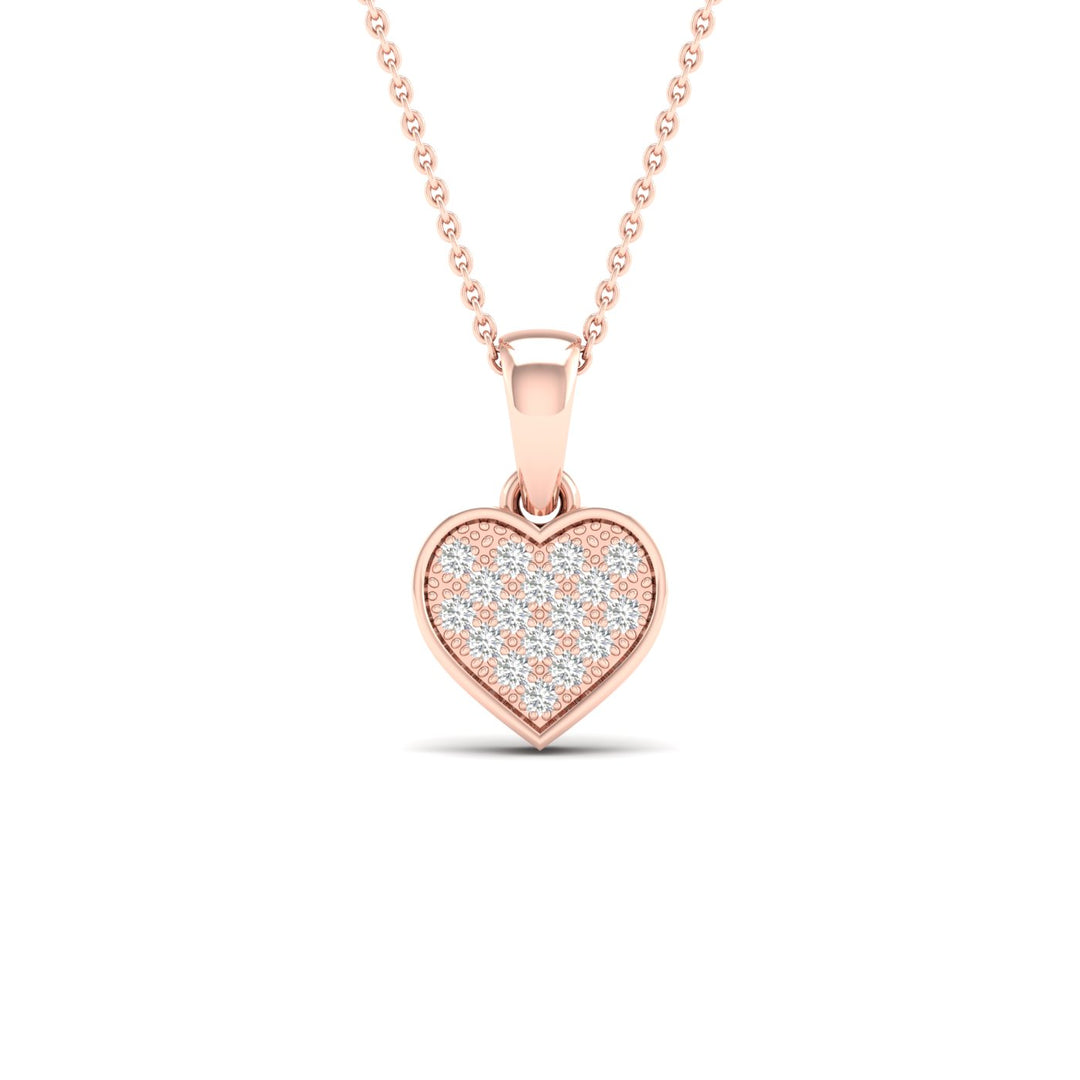 Romantic 10k Rose Gold 0.05CT Lab Diamond Pendant