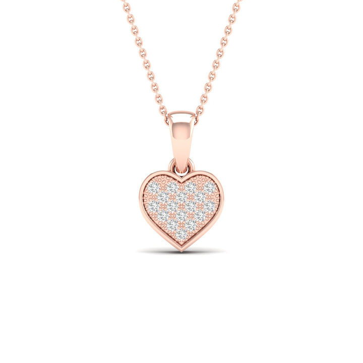 Romantic 10k Rose Gold 0.05CT Lab Diamond Pendant